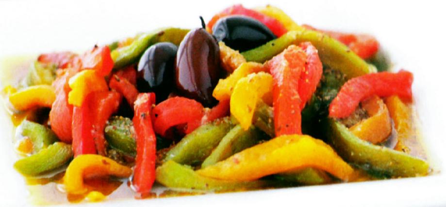 Ajíes asado en ensalada