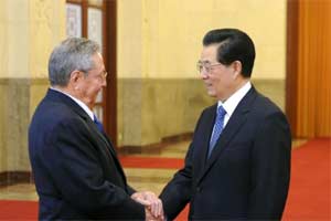 Raúl Castro y Hu Jintao