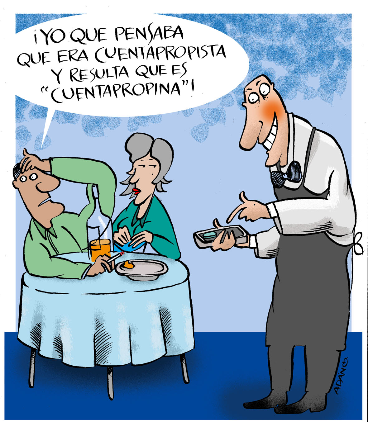 Caricatura sobre el cuentapropismo