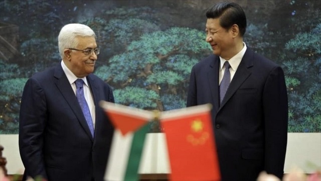 Presidente chino-Xi Jinping -presidente palestino- Mahmud Abás