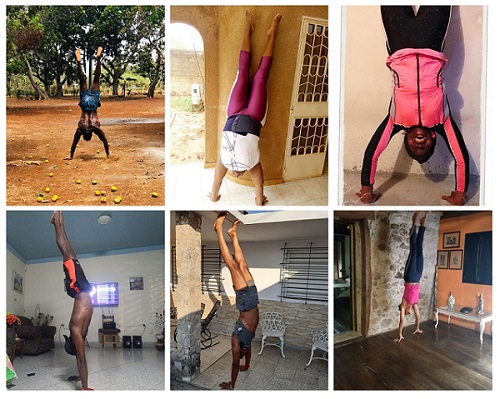 Deportistas-parada de manos