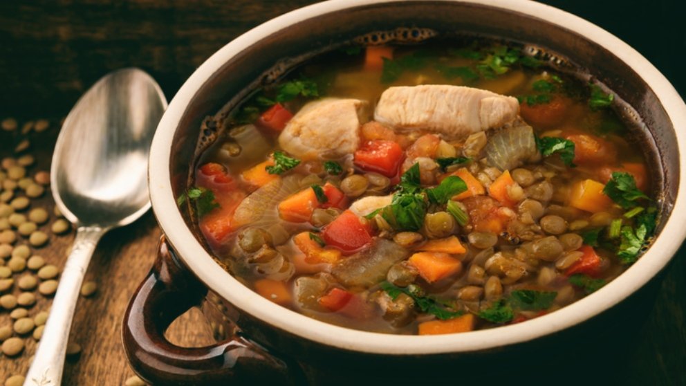 Lentejas con pollo