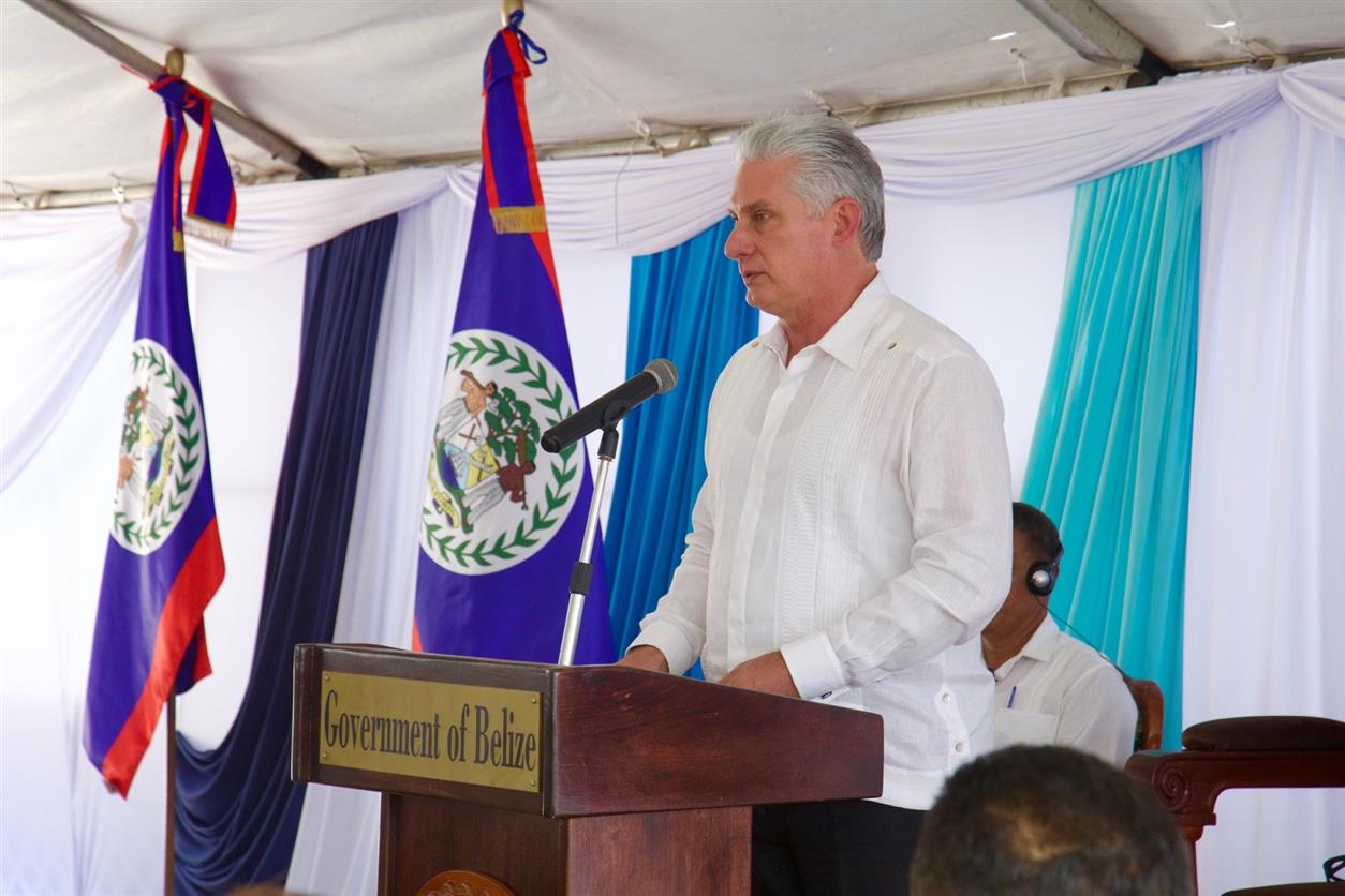 Diaz Canel en Belice Diaz Canel en Belice