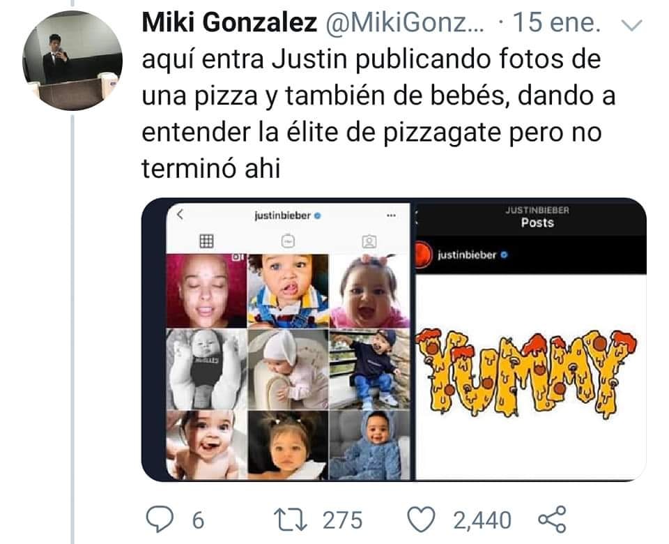 Usuario de Twitter difundiendo la teoría-2020