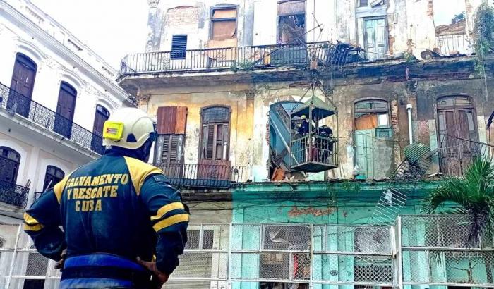 Derrumbre en La Habana Vieja 