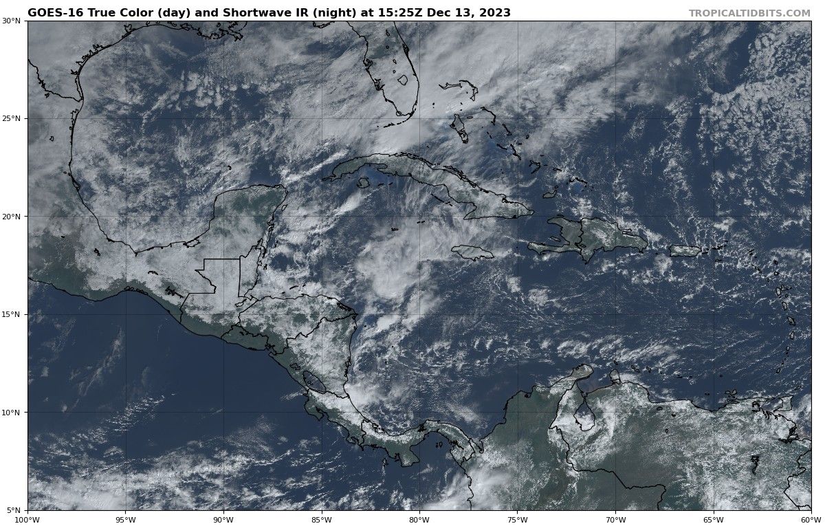 Condiciones del tiempo en Cuba 13/12/2023