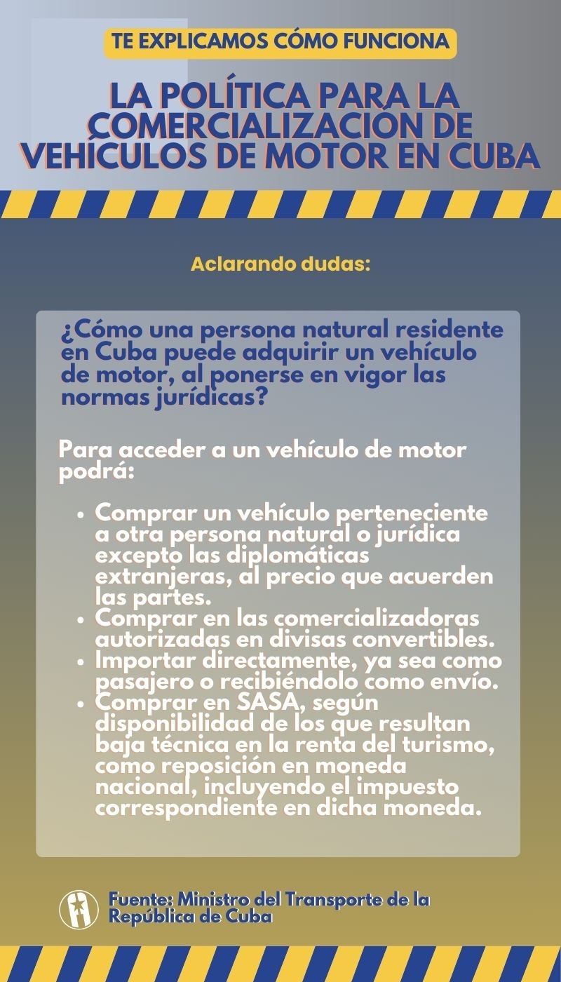 Aclarando dudas sobre la comercialización de vehículos de motor en Cuba.